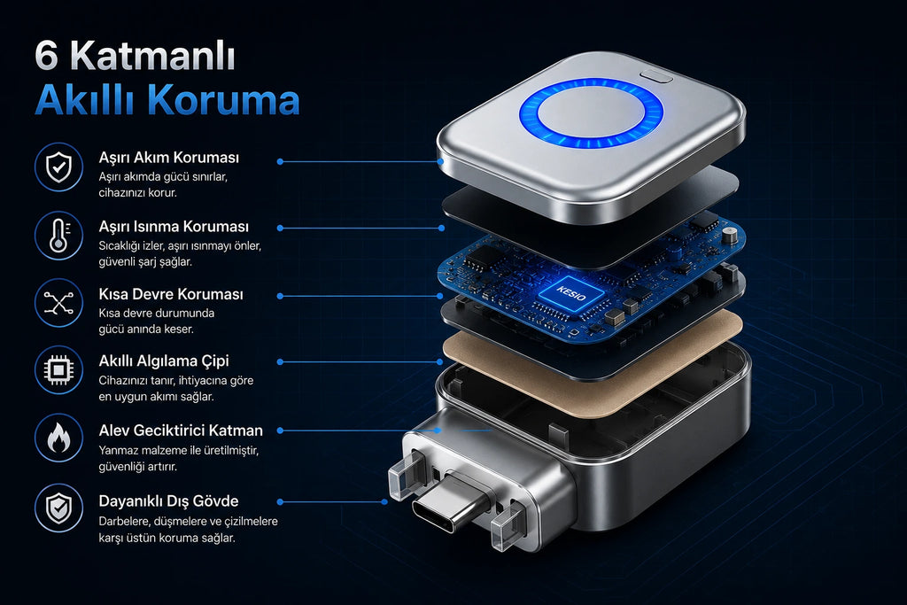 Kesio 140W Akıllı Şarj Kesici Adaptör